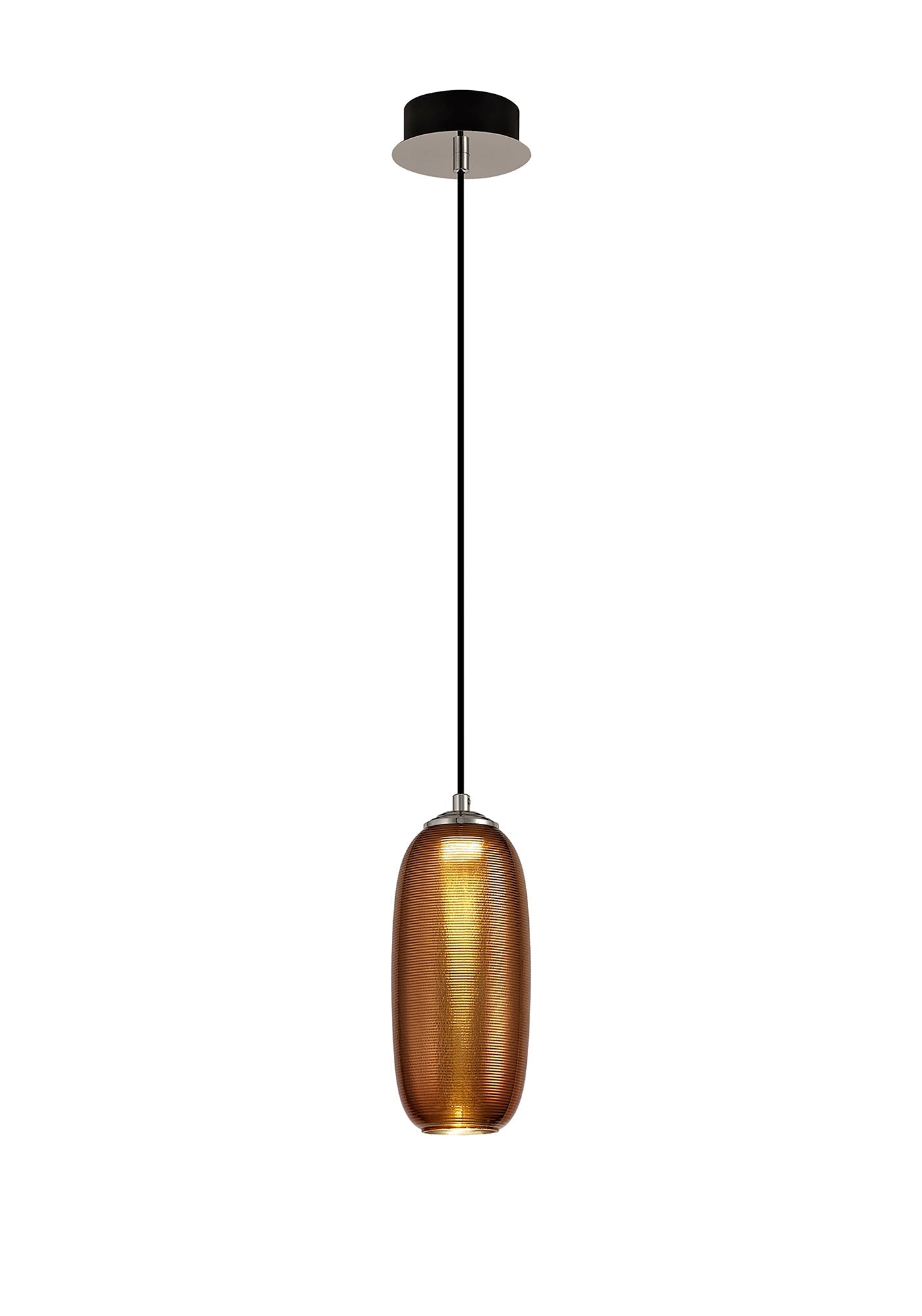 Bosley Pendant, 1 x 8W LED, 4000K, 720lm, Copper and Black, 3yrs Warranty