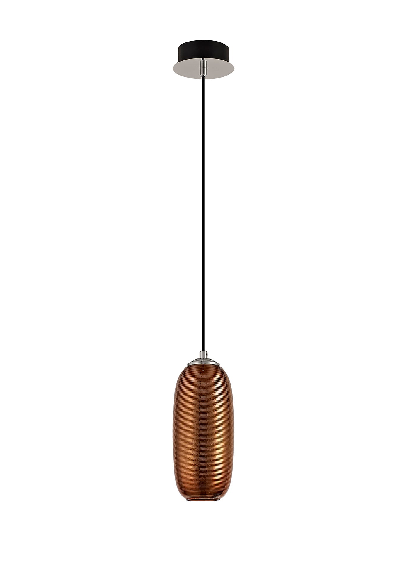 Bosley Pendant, 1 x 8W LED, 4000K, 720lm, Copper and Black, 3yrs Warranty