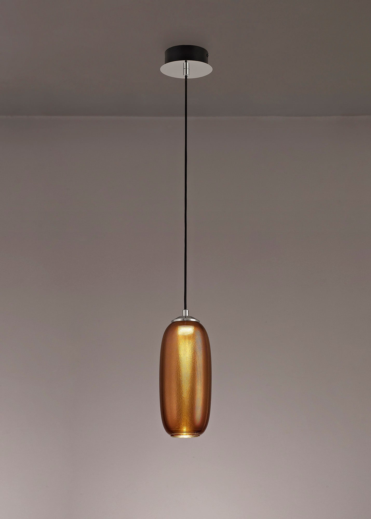 Bosley Pendant, 1 x 8W LED, 4000K, 720lm, Copper and Black, 3yrs Warranty