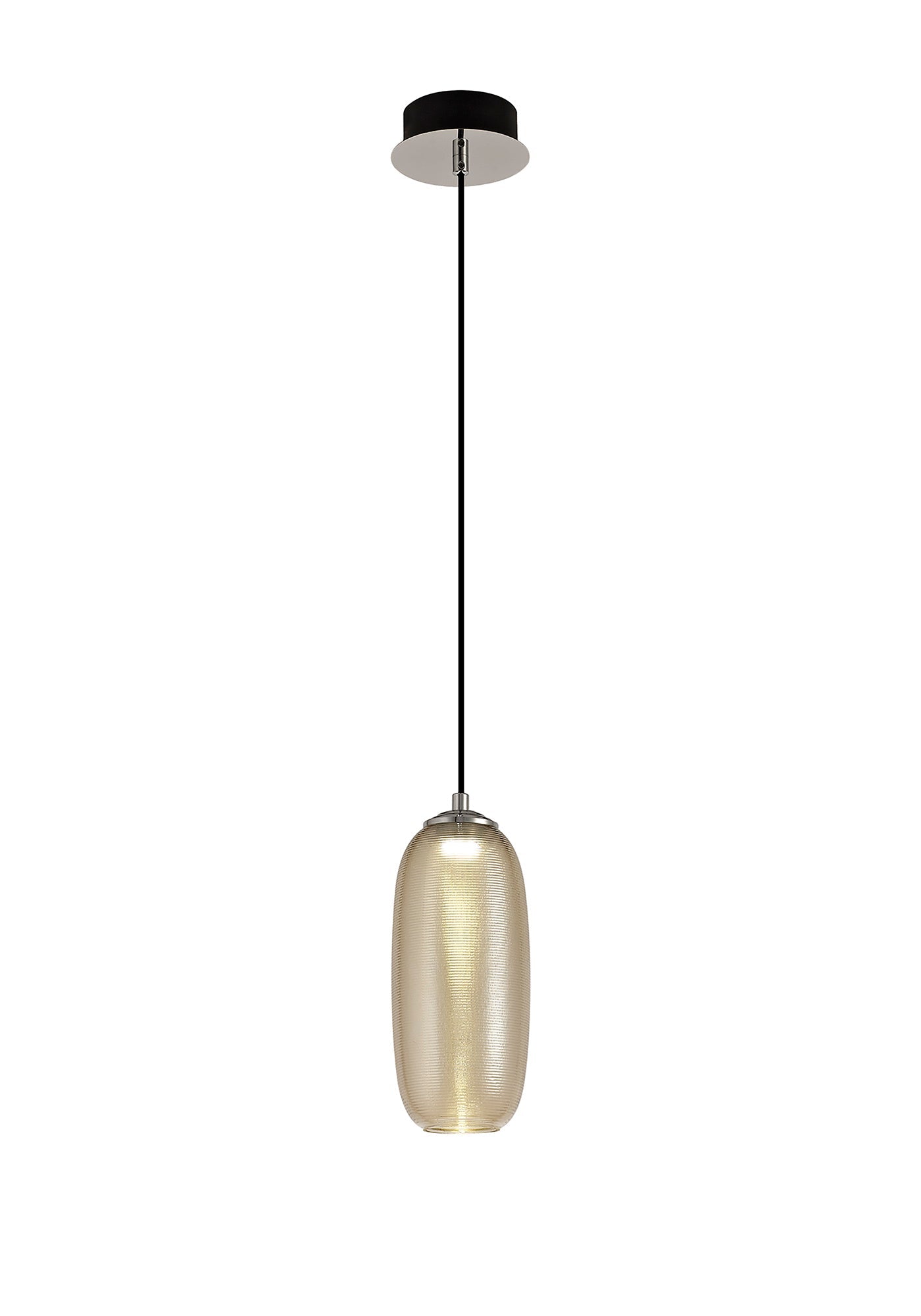Bosley Pendant, 1 x 8W LED, 4000K, 720lm, Champagne and Black, 3yrs Warranty