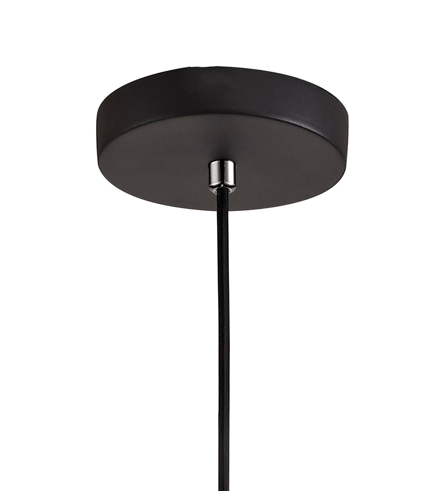 Bramhall Single Pendant, 1 Light E27, Black and Clear Glass
