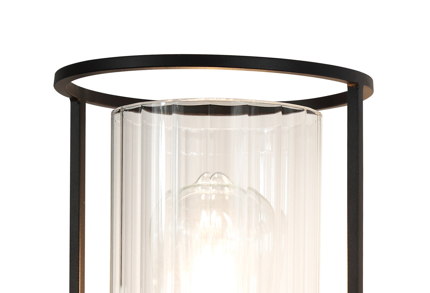 Bramhall Wall Light, 1 Light E27, Black and Clear Glass