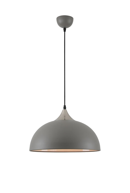 Burton 38cm Small Pendant, 1 x E27, Sand Grey and Satin Nickel 2