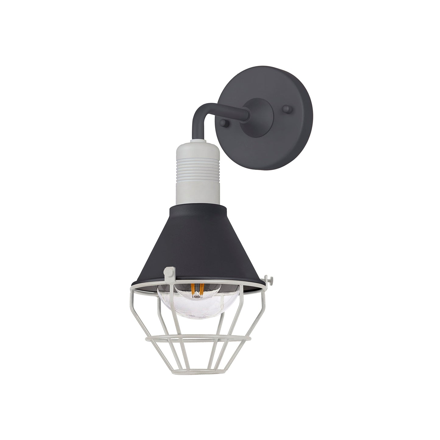 Buttermere Wall Lamp, 1 Light E27, IP65, Anthracite and Matt White, 2yrs Warranty
