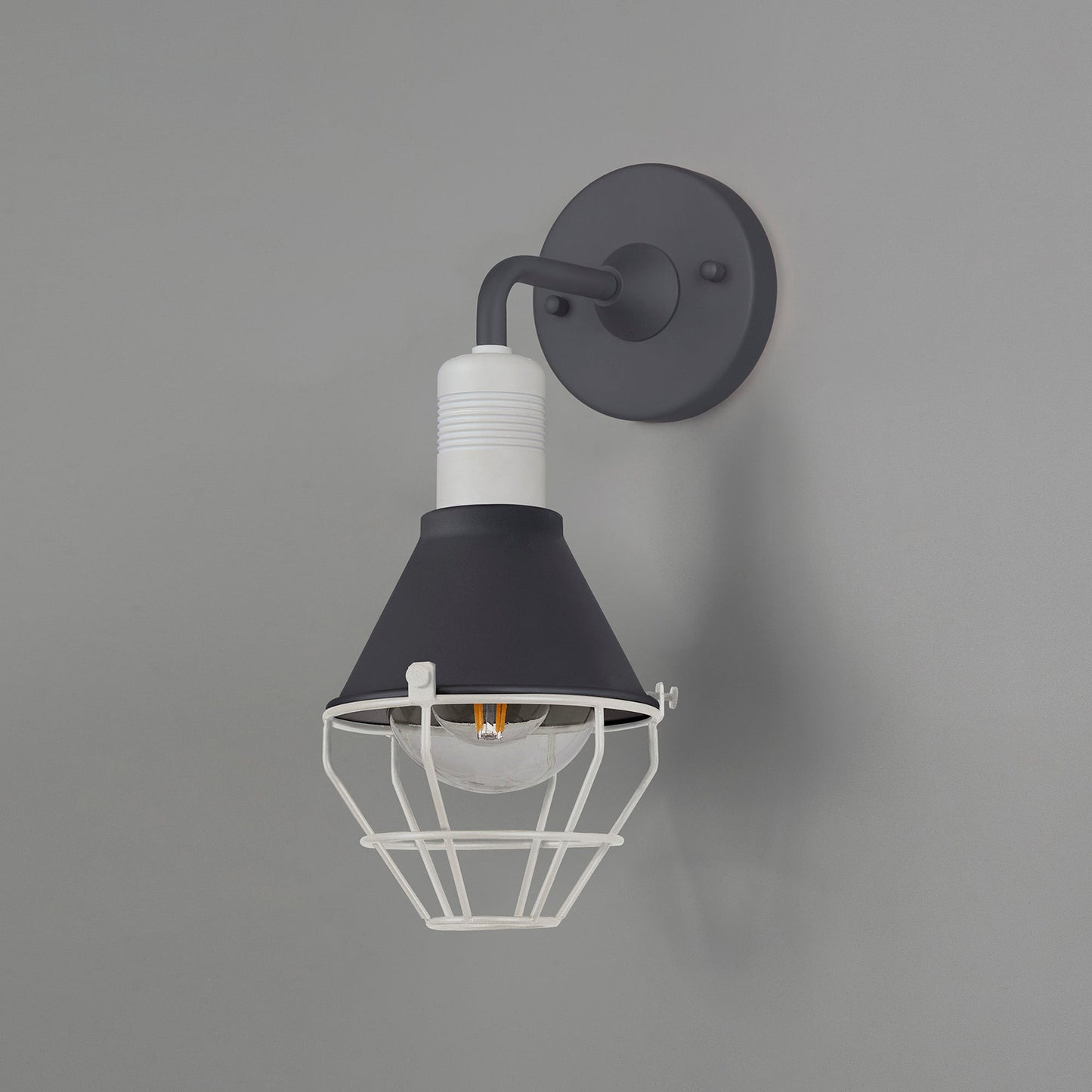 Buttermere Wall Lamp, 1 Light E27, IP65, Anthracite and Matt White, 2yrs Warranty