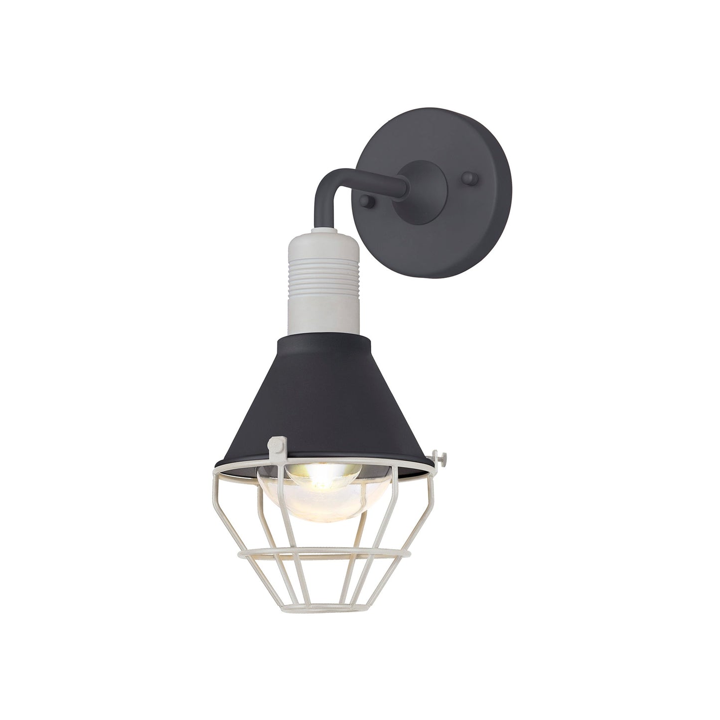 Buttermere Wall Lamp, 1 Light E27, IP65, Anthracite and Matt White, 2yrs Warranty