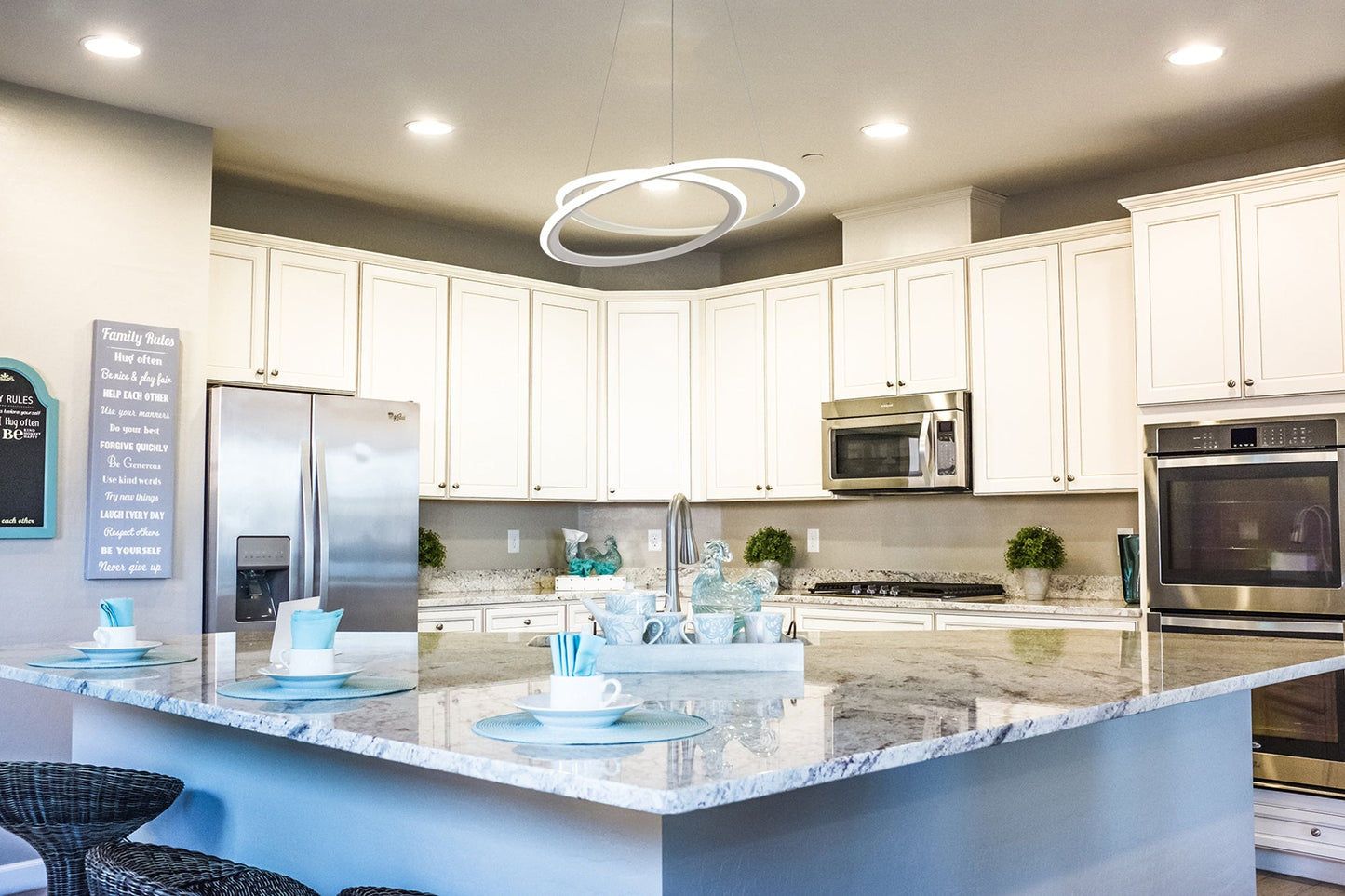 Carrwood Pendant, 1 x 40W LED, 4000K, 2996lm, 3 Step Dimming, Matt White, 3yrs Warranty