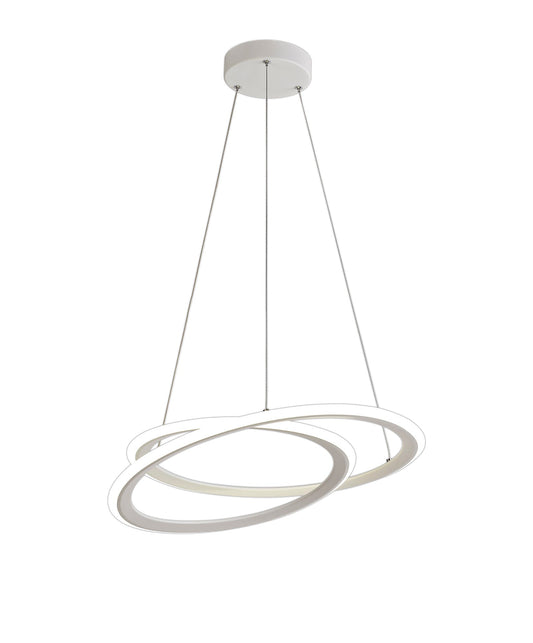 Carrwood Pendant, 1 x 40W LED, 4000K, 2996lm, 3 Step Dimming, Matt White, 3yrs Warranty