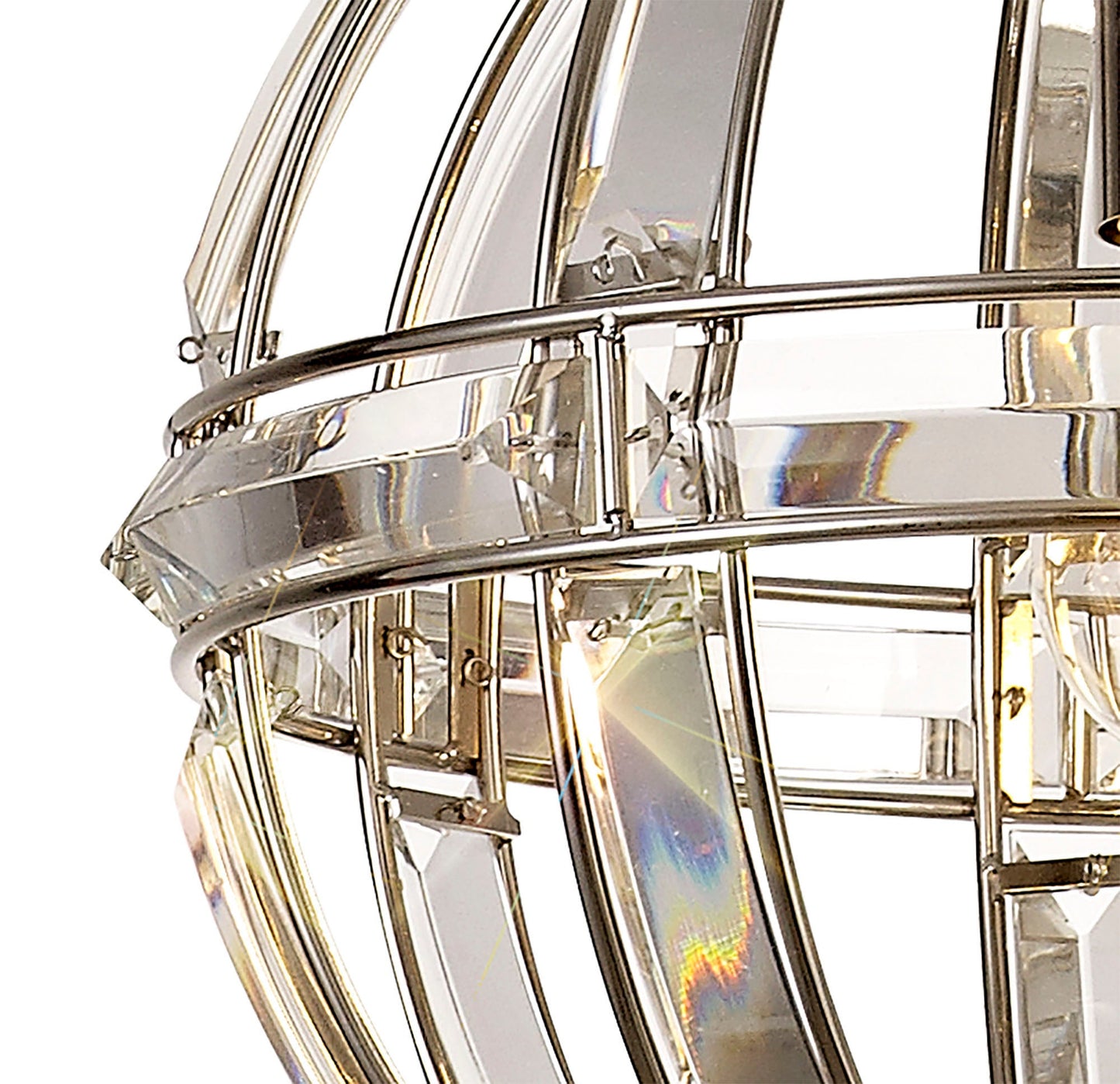 Chelford Small Round Pendant, 1 Light E27, Polished Nickel