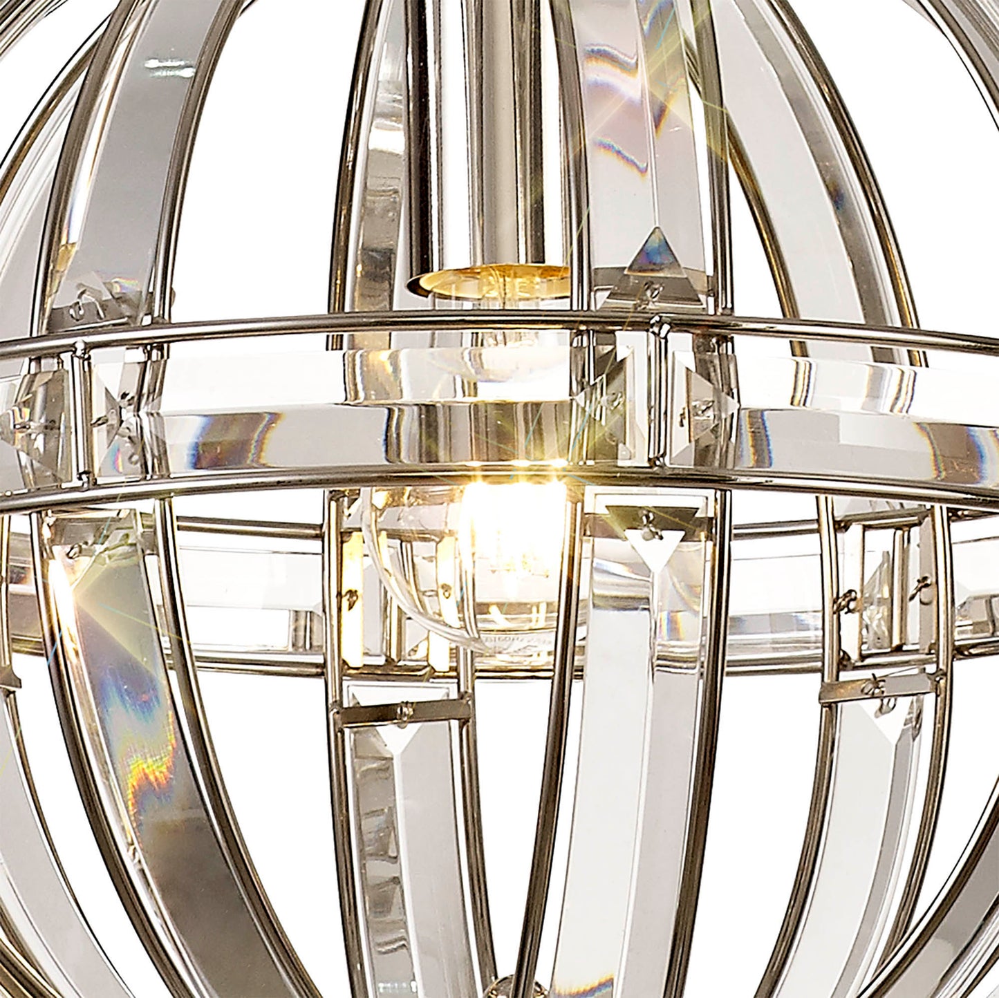 Chelford Small Round Pendant, 1 Light E27, Polished Nickel