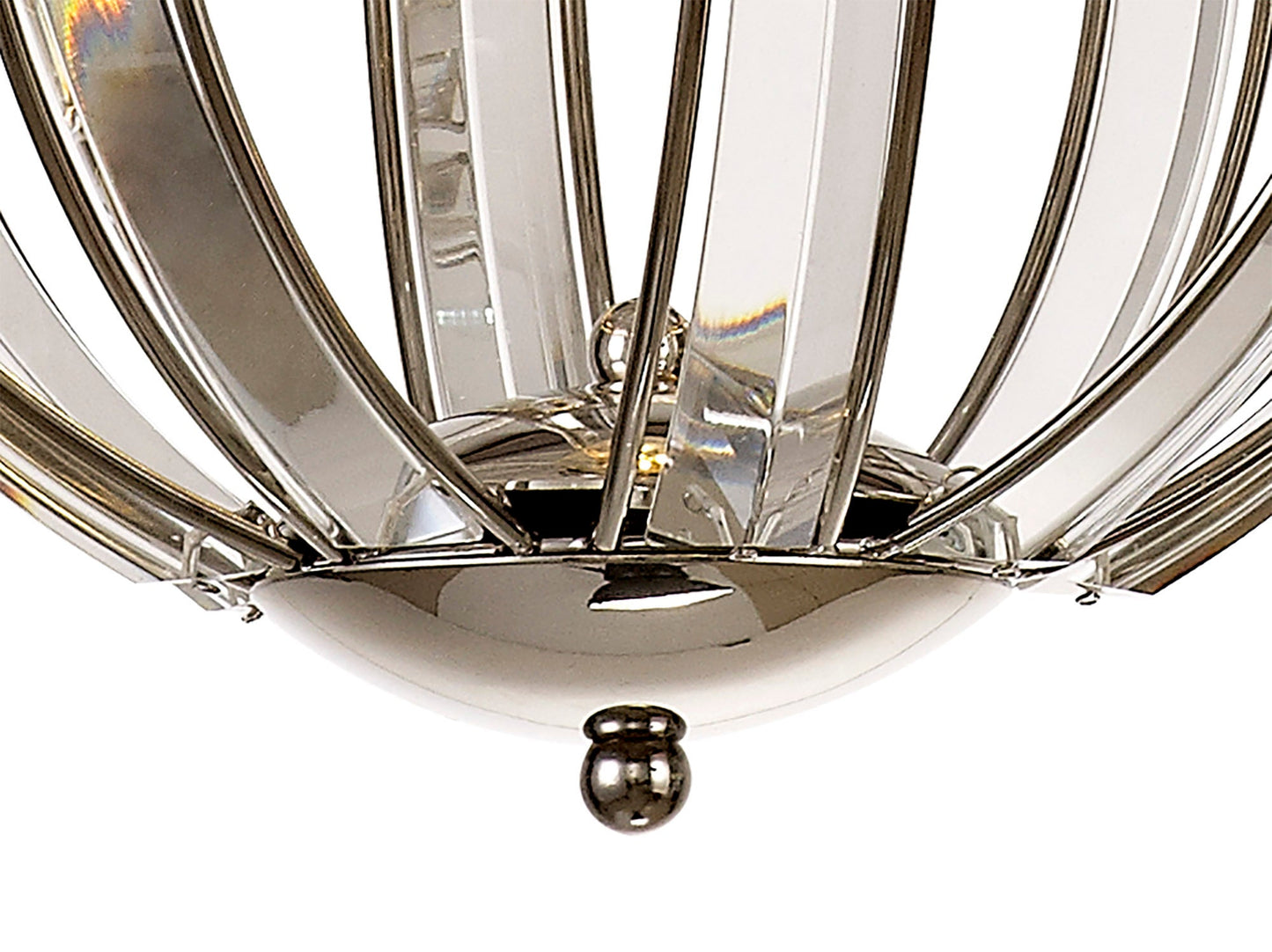 Chelford Small Round Pendant, 1 Light E27, Polished Nickel