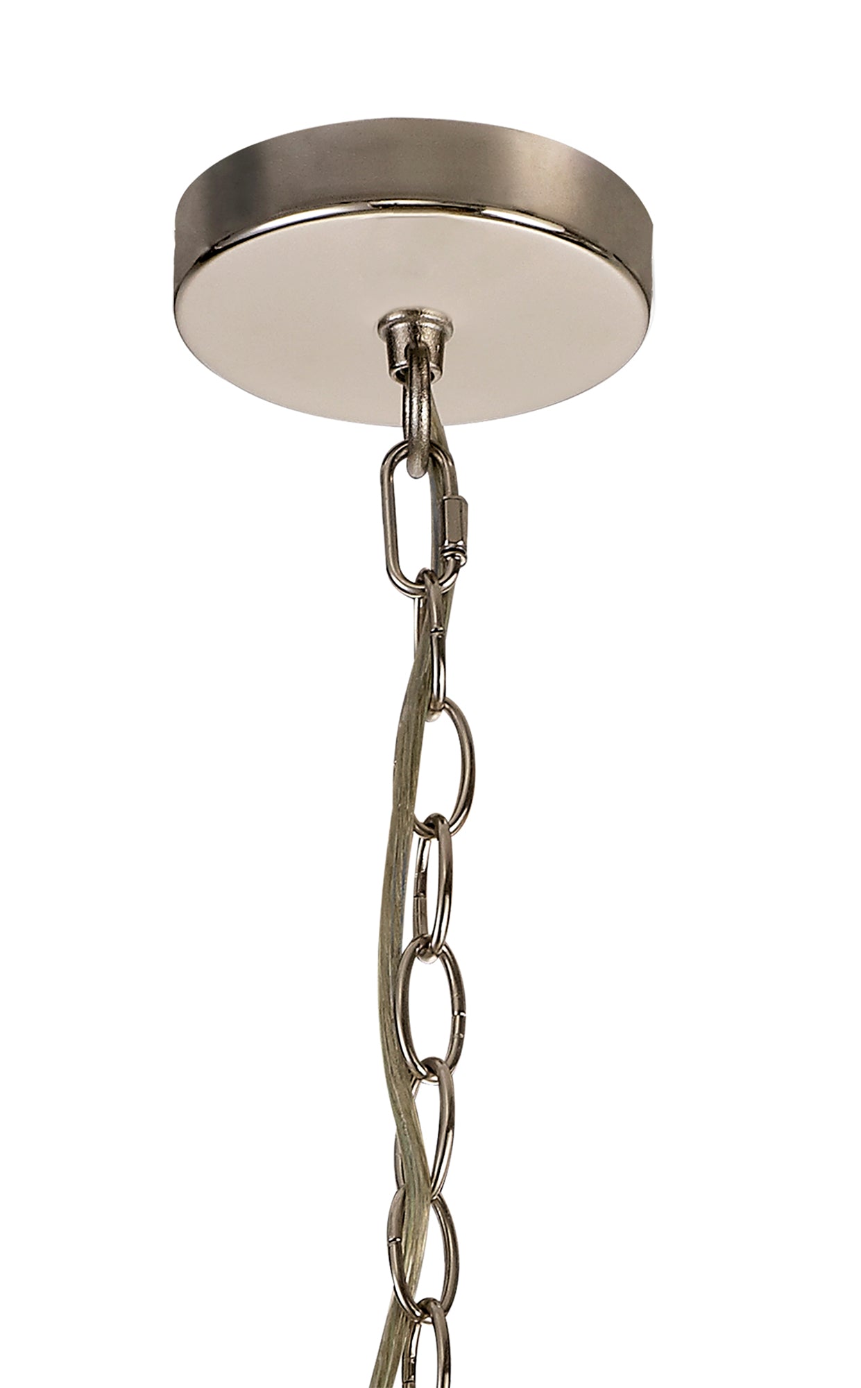 Chelford Medium Round Pendant, 3 Light E27, Polished Nickel