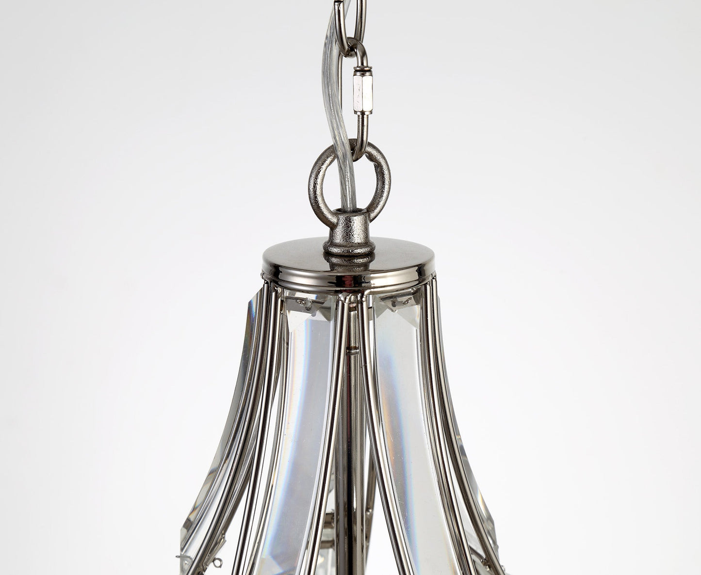 Chelford Teardrop Pendant, 1 Light E27, Polished Nickel