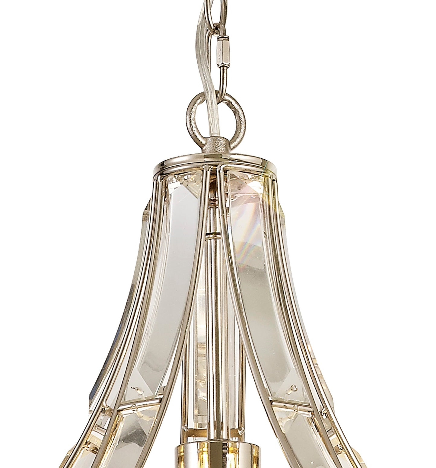 Chelford Teardrop Pendant, 1 Light E27, Polished Nickel