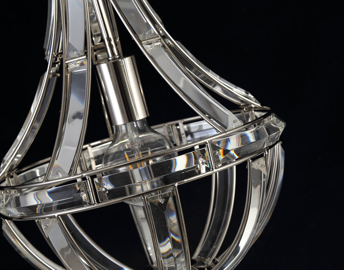 Chelford Teardrop Pendant, 1 Light E27, Polished Nickel