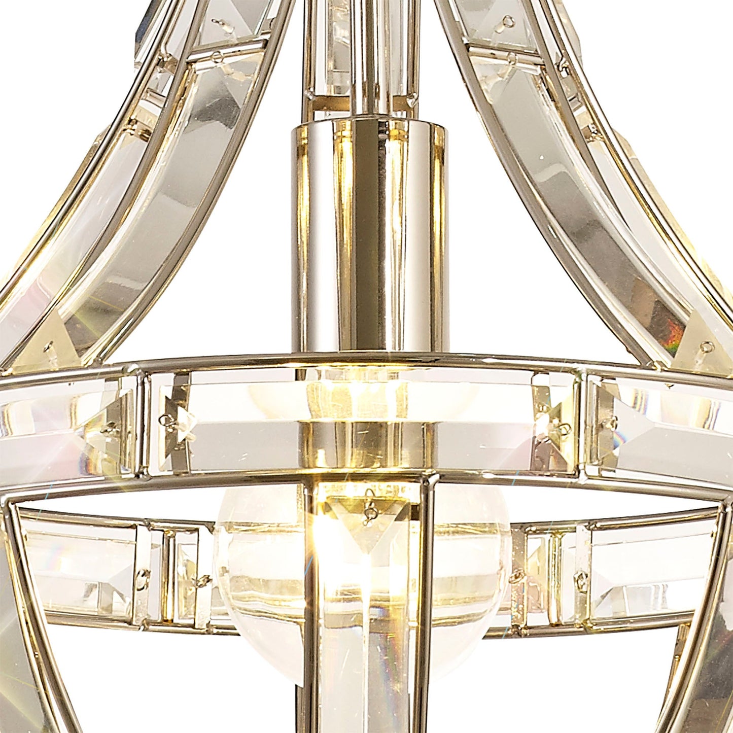 Chelford Teardrop Pendant, 1 Light E27, Polished Nickel
