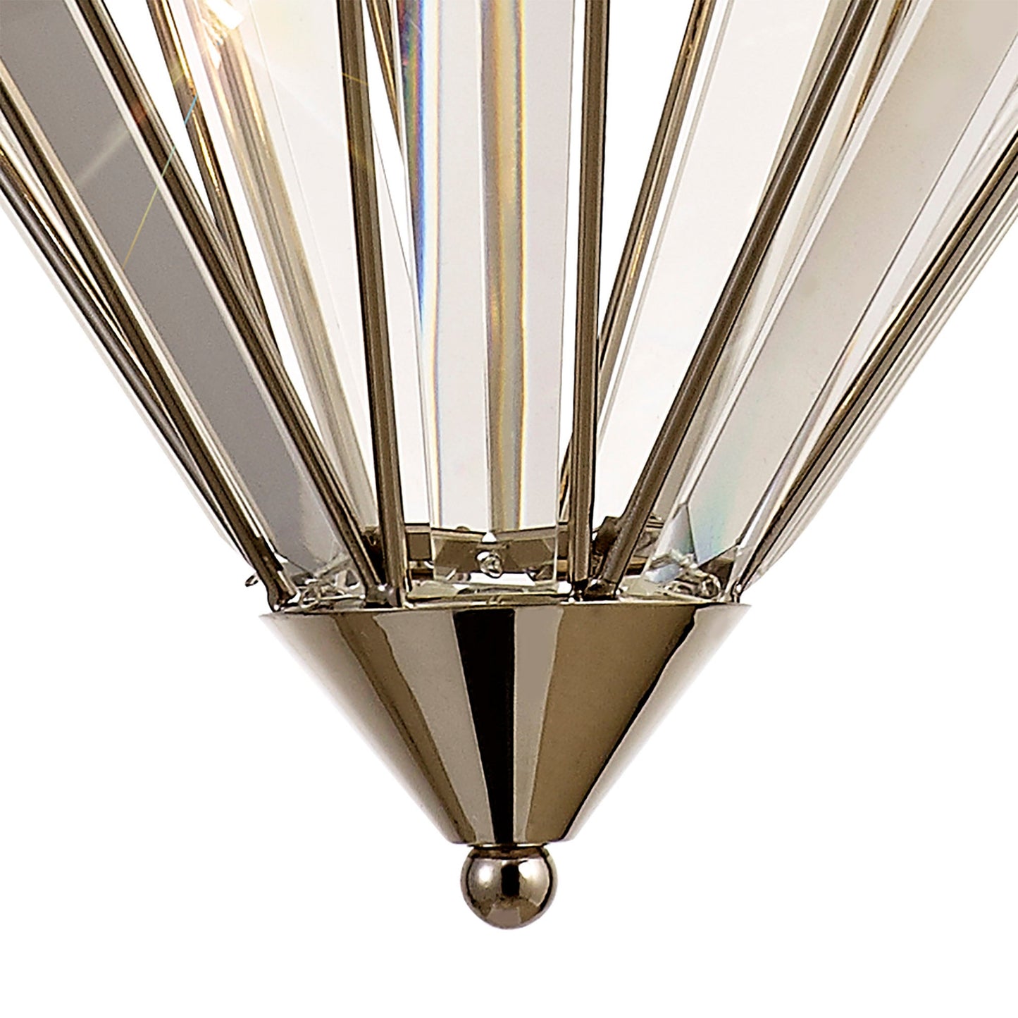 Chelford Diamond Pendant, 3 Light E27, Polished Nickel