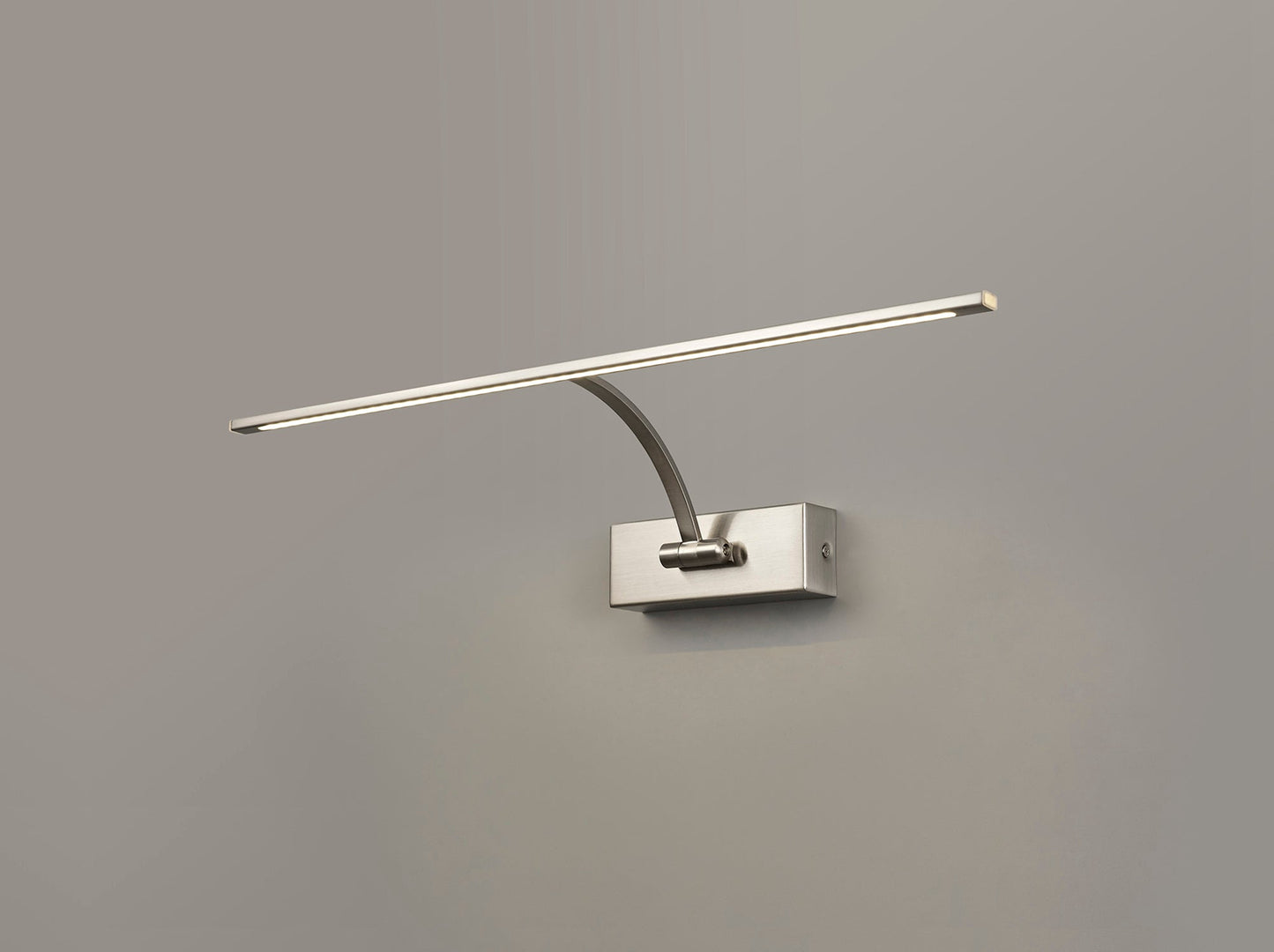 Chorley Large 1 Arm Wall Lamp and Picture Light, 1 x 10W LED, 3000K, 850lm, Satin Nickel, 3yrs Warranty