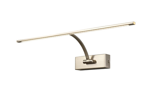 Chorley Large 1 Arm Wall Lamp and Picture Light, 1 x 10W LED, 3000K, 850lm, Satin Nickel, 3yrs Warranty