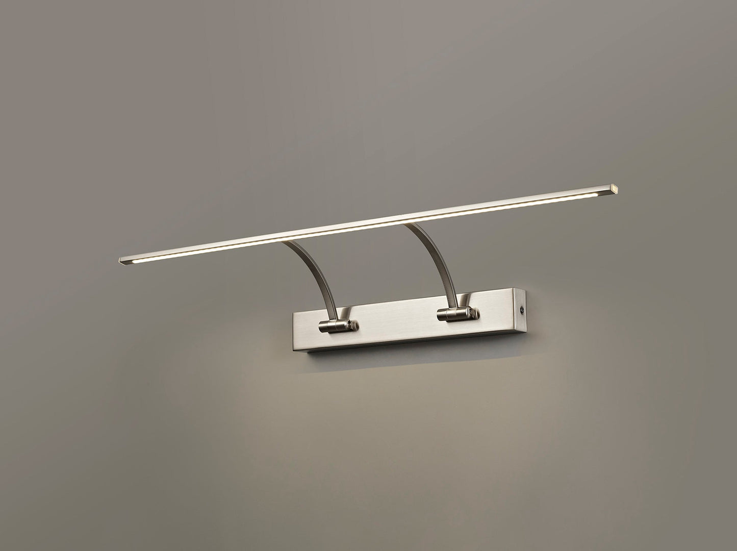 Chorley Small 2 Arm Wall Lamp and Picture Light, 1 x 14W LED, 3000K, 1070lm, Satin Nickel, 3yrs Warranty