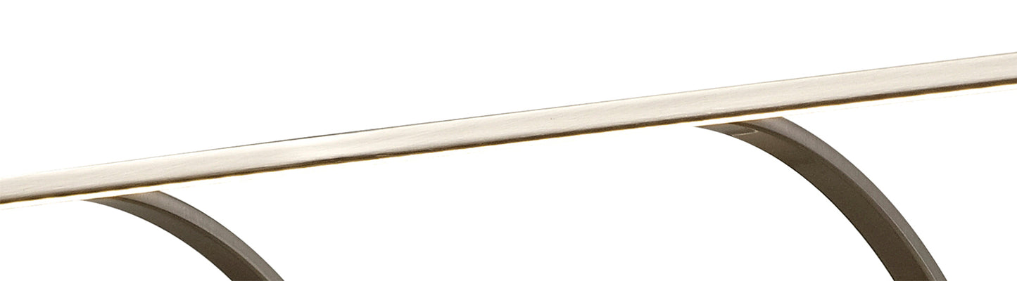 Chorley Large 2 Arm Wall Lamp and Picture Light, 1 x 16W LED, 3000K, 1200lm, Satin Nickel, 3yrs Warranty