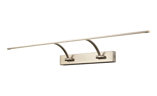 Chorley Large 2 Arm Wall Lamp and Picture Light, 1 x 16W LED, 3000K, 1200lm, Satin Nickel, 3yrs Warranty