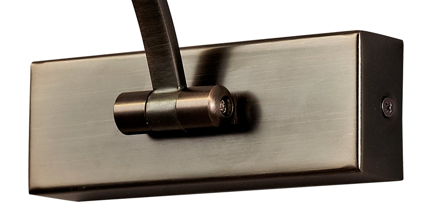 Chorley Large 1 Arm Wall Lamp and Picture Light, 1 x 10W LED, 3000K, 850lm, Bronze, 3yrs Warranty