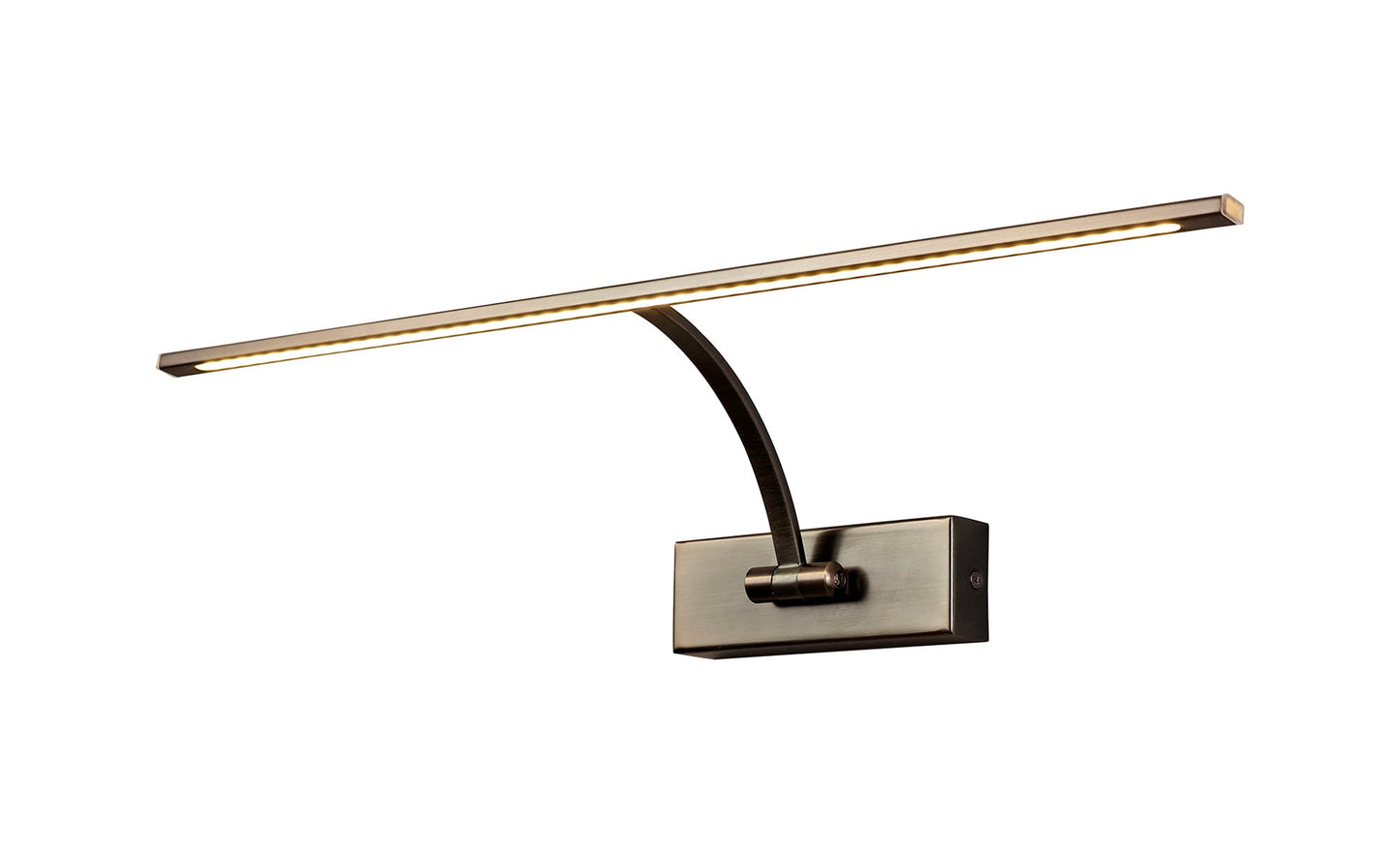 Chorley Large 1 Arm Wall Lamp and Picture Light, 1 x 10W LED, 3000K, 850lm, Bronze, 3yrs Warranty