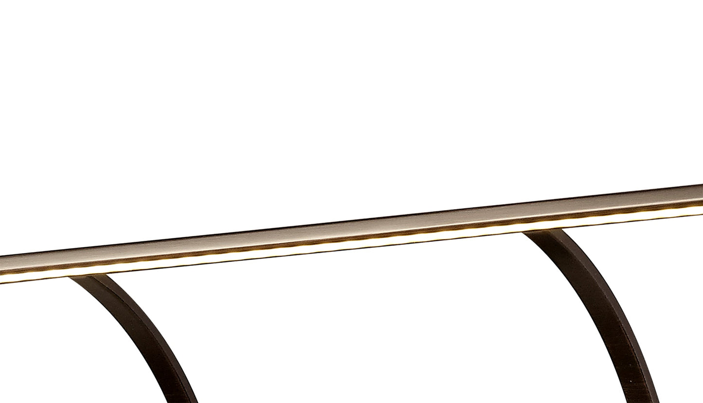 Chorley Large 2 Arm Wall Lamp and Picture Light, 1 x 16W LED, 3000K, 1200lm, Bronze, 3yrs Warranty