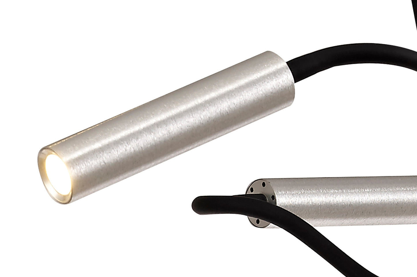 Clifton Sputnik Pendant, 9 Light Adjustable Arms, 9 x 4W LED Dimmable, 3000K, 2250lm, Black and Aluminium, 3yrs Warranty