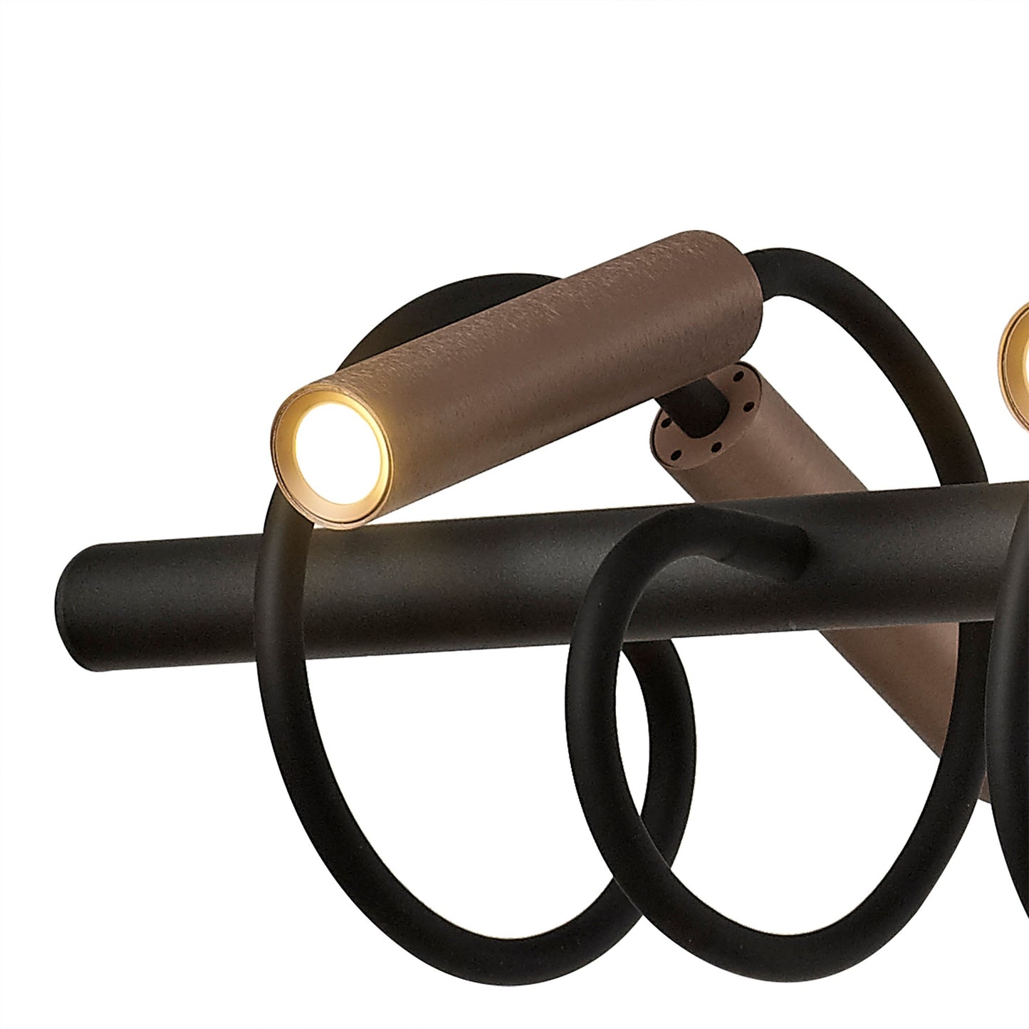 Clifton Linear Pendant, 8 Light Adjustable Arms, 8 x 4W LED Dimmable, 3000K, 2000lm, Black and Satin Copper, 3yrs Warranty