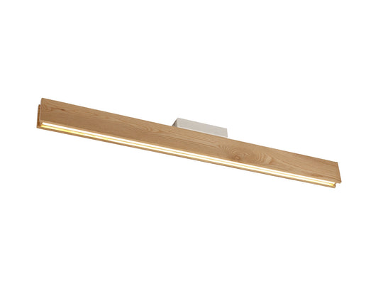 Clutton Ceiling, 2 x 18W LED, 3000K, 1528lm, Oak, Matt White, 3yrs Warranty