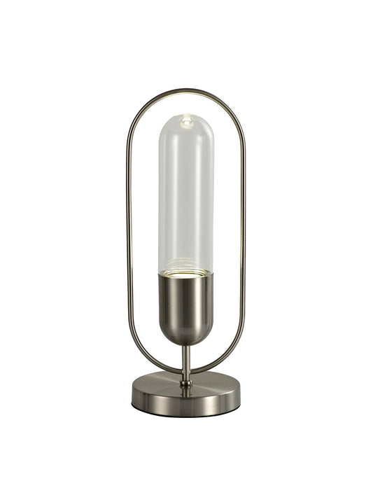 Cranford Table Lamp, 1 x 7W LED, 4000K, 790lm, Satin Nickel and Clear, 3yrs Warranty 2