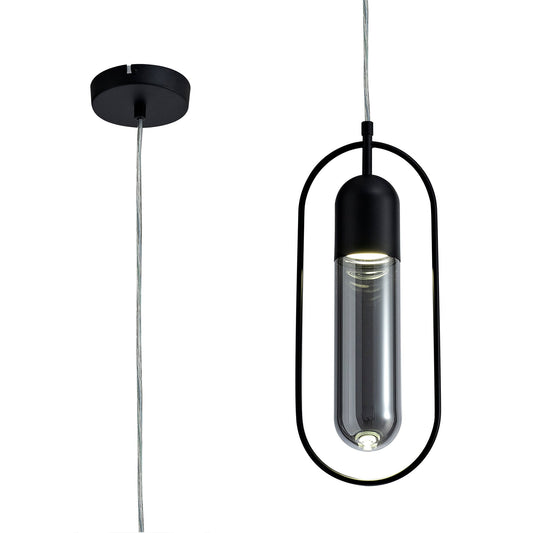 Cranford Pendant, 1 x 7W LED, 4000K, 790lm, Black and Smoked, 3yrs Warranty 2