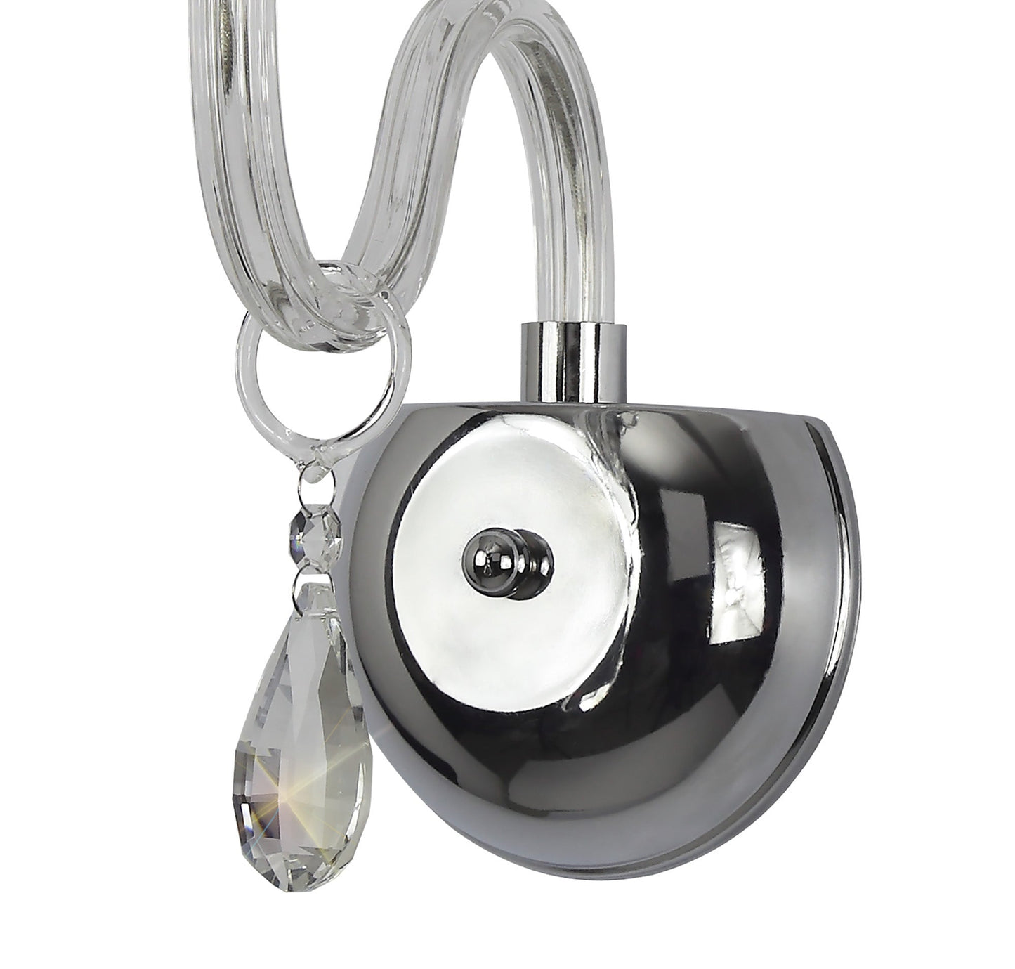 Damson Wall Lamp, 1 Light E14, Polished Chrome and Clear Glass and Crystal
