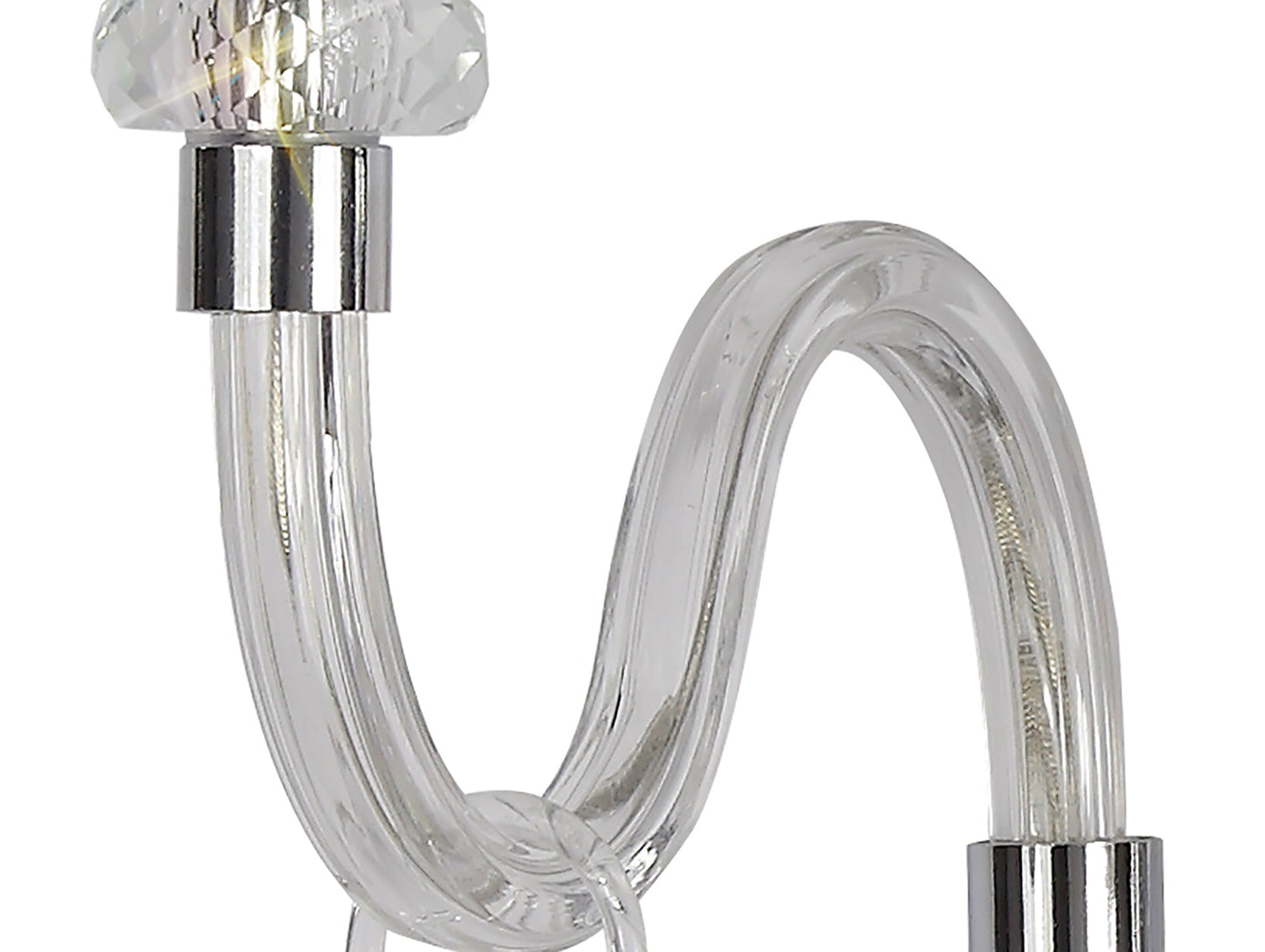 Damson Wall Lamp, 2 Light E14, Polished Chrome and Clear Glass and Crystal