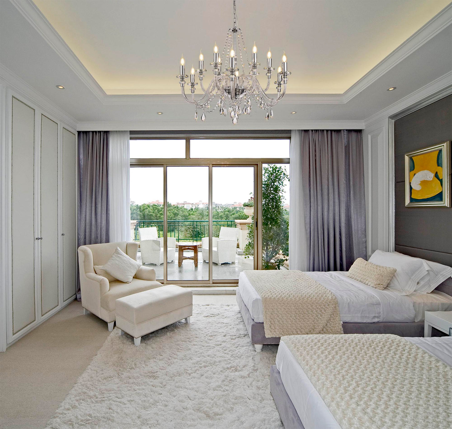 Damson Wall Lamp, 1 Light E14, Polished Chrome and Clear Glass and Crystal