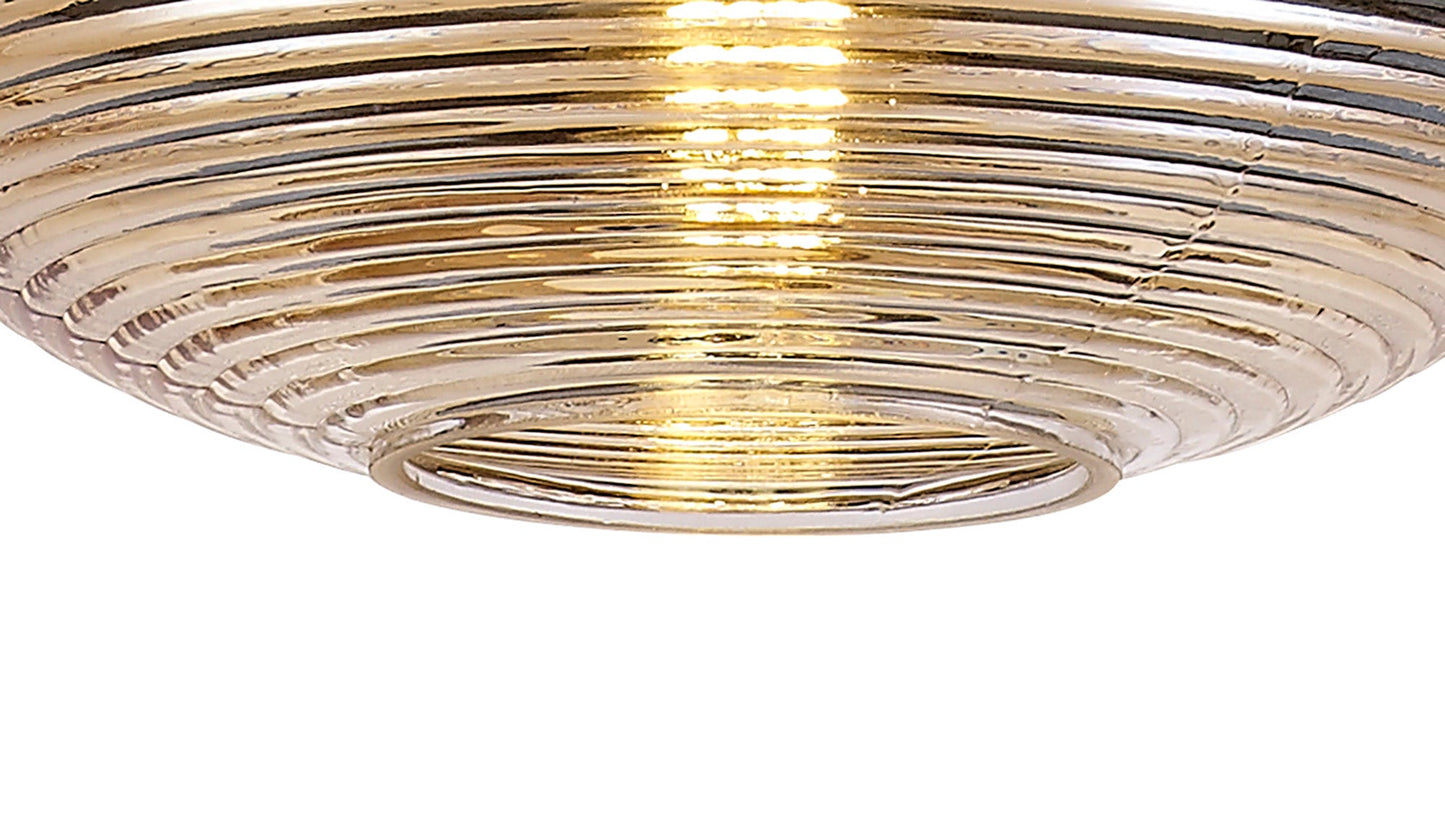 Didsbury Single Vase Pendant 1 Light E27, Black and Amber Glass