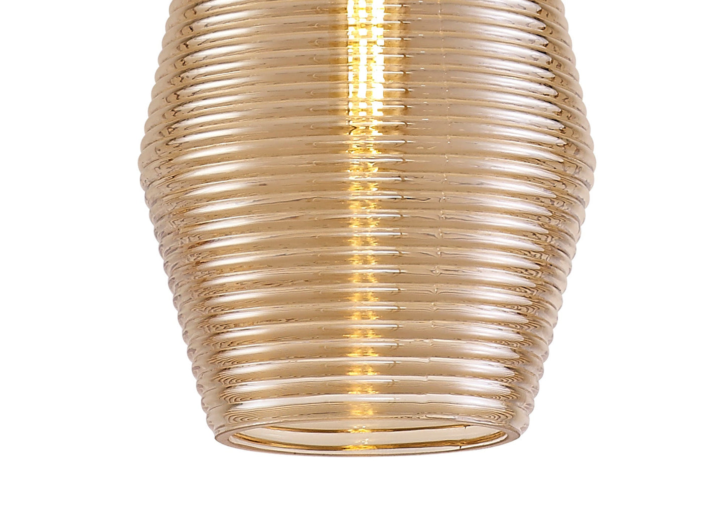 Didsbury Single Cone Pendant 1 Light E27, Black and Amber Glass