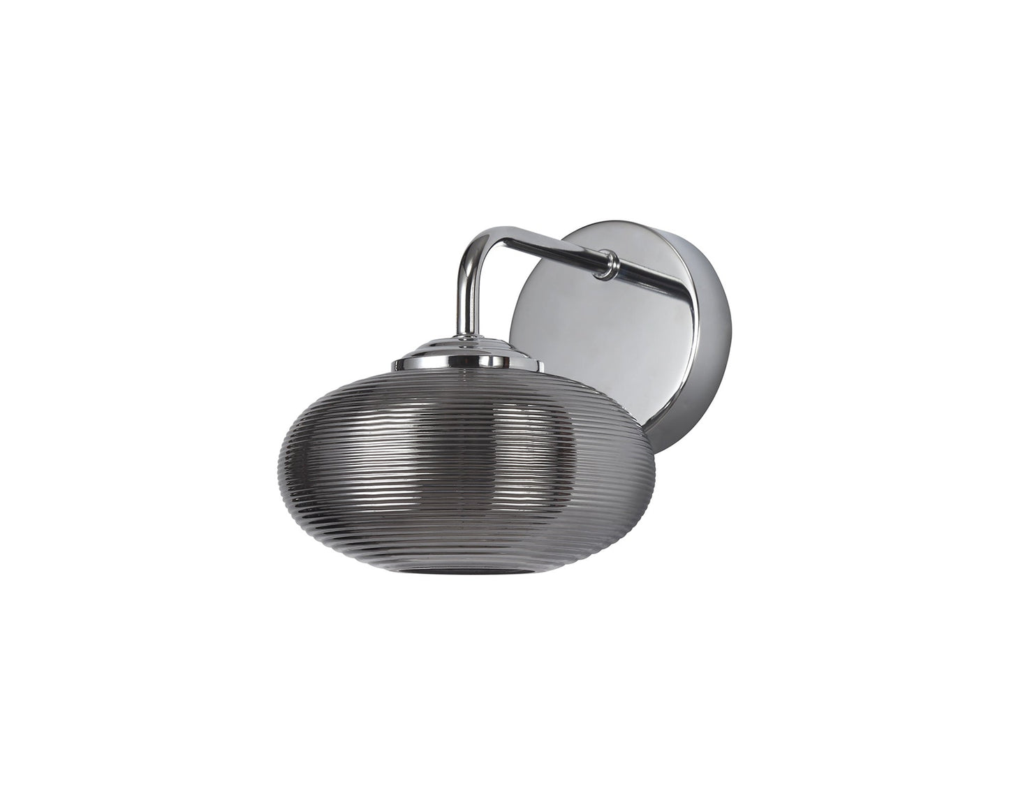 Dingle Wall Lamp Switched, 1 x 8W LED, 4000K, Smoked and Polished Chrome, 3yrs Warranty