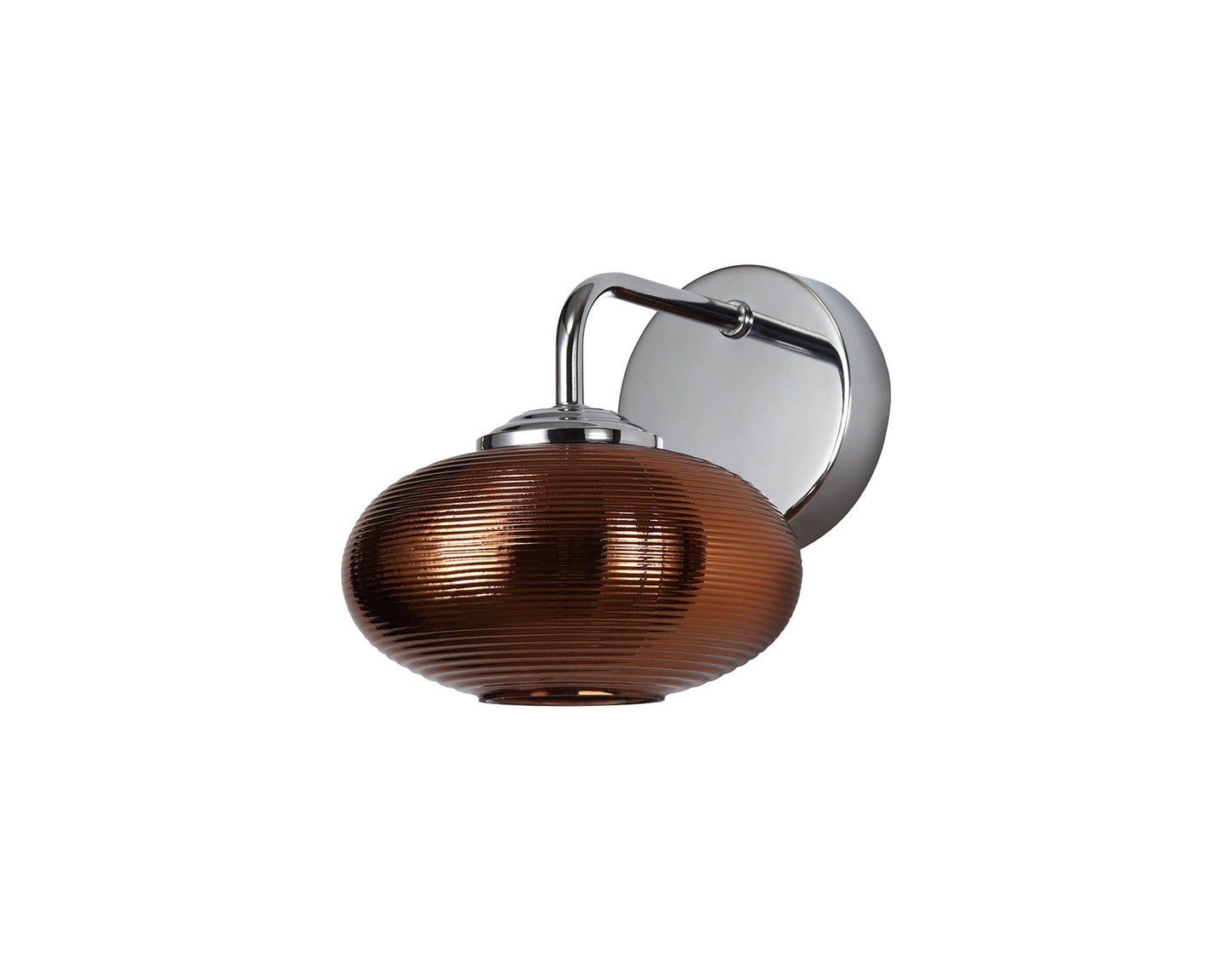 Dingle Wall Lamp Switched, 1 x 8W LED, 4000K, Copper and Polished Chrome, 3yrs Warranty