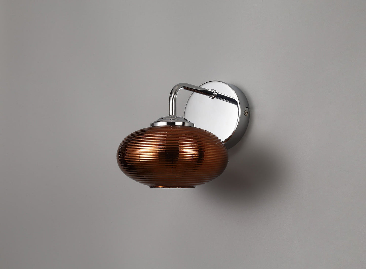 Dingle Wall Lamp Switched, 1 x 8W LED, 4000K, Copper and Polished Chrome, 3yrs Warranty