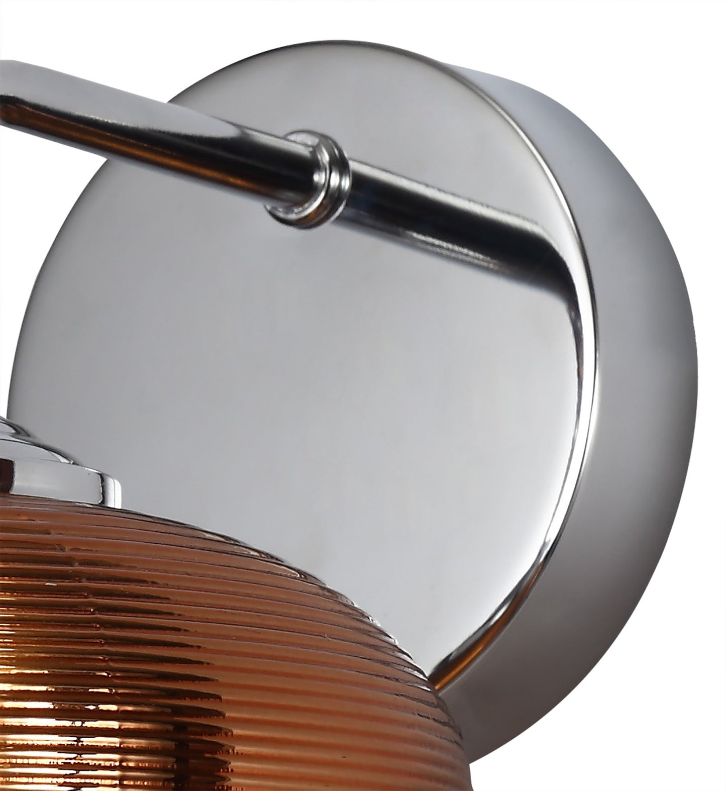 Dingle Wall Lamp Switched, 1 x 8W LED, 4000K, Copper and Polished Chrome, 3yrs Warranty