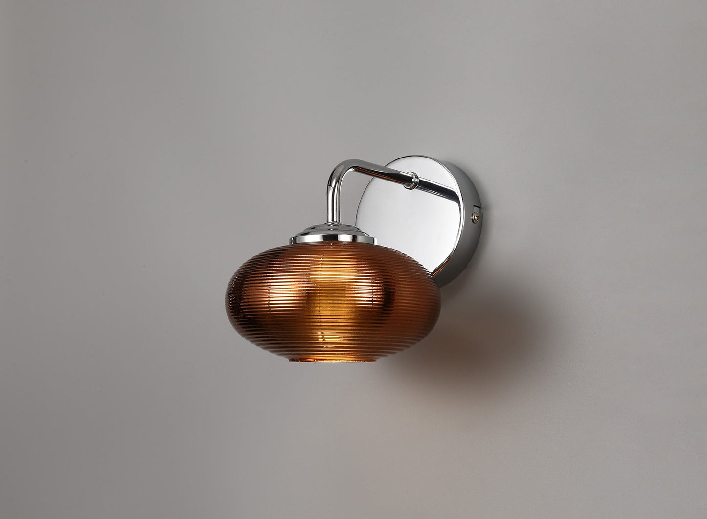 Dingle Wall Lamp Switched, 1 x 8W LED, 4000K, Copper and Polished Chrome, 3yrs Warranty