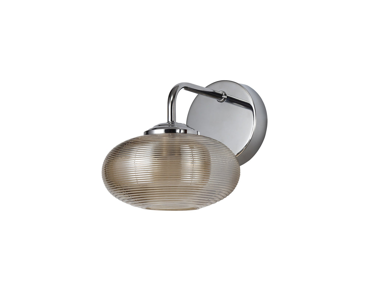 Dingle Wall Lamp Switched, 1 x 8W LED, 4000K, Champagne and Polished Chrome, 3yrs Warranty