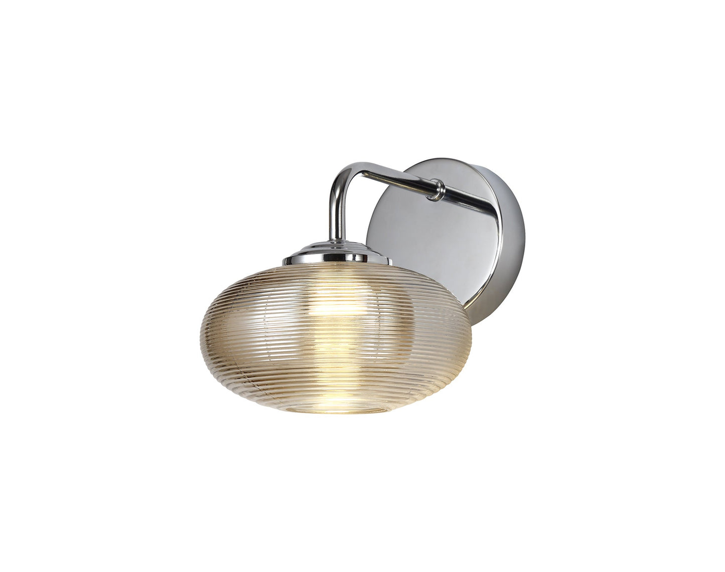 Dingle Wall Lamp Switched, 1 x 8W LED, 4000K, Champagne and Polished Chrome, 3yrs Warranty