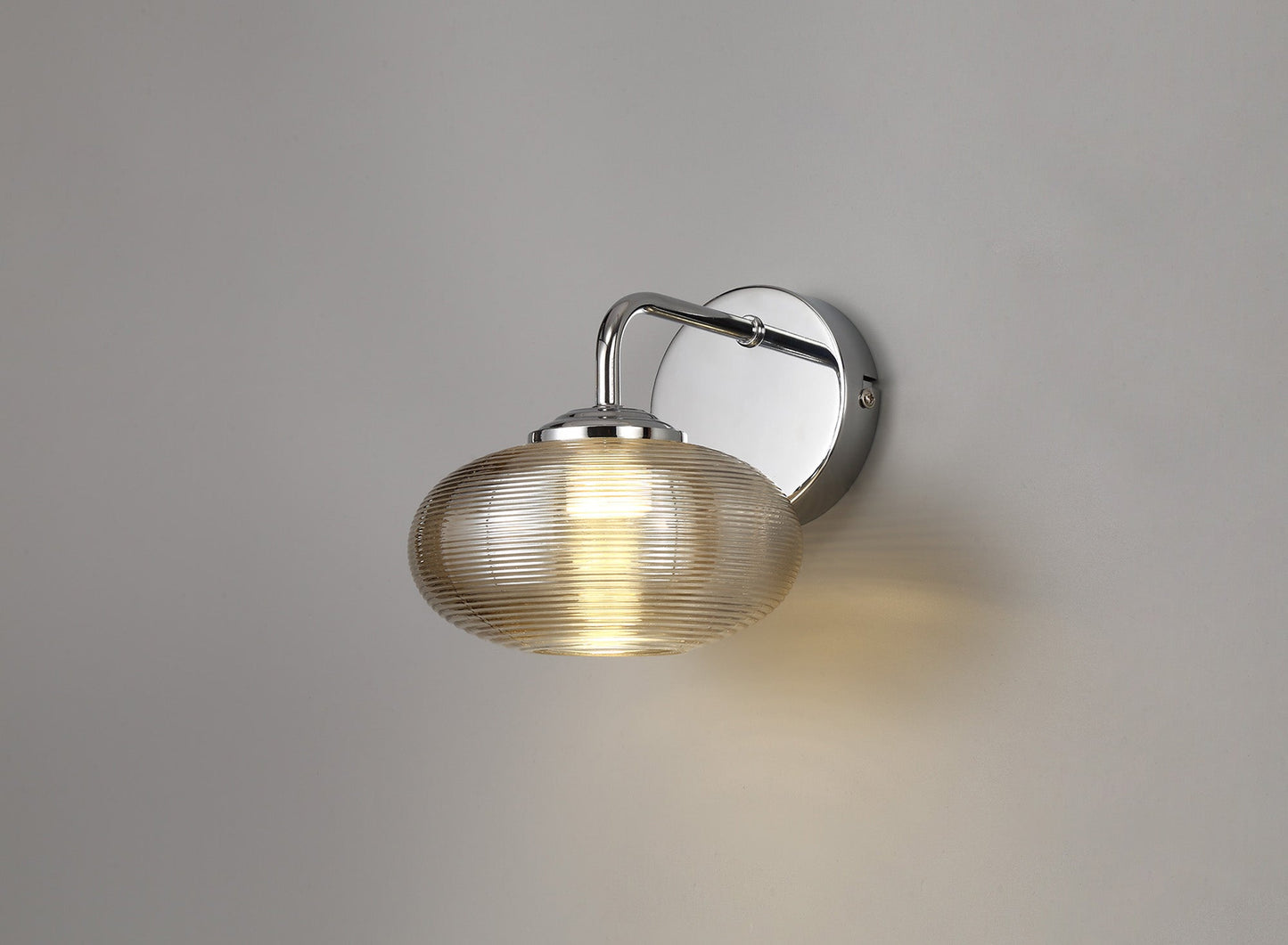 Dingle Wall Lamp Switched, 1 x 8W LED, 4000K, Champagne and Polished Chrome, 3yrs Warranty