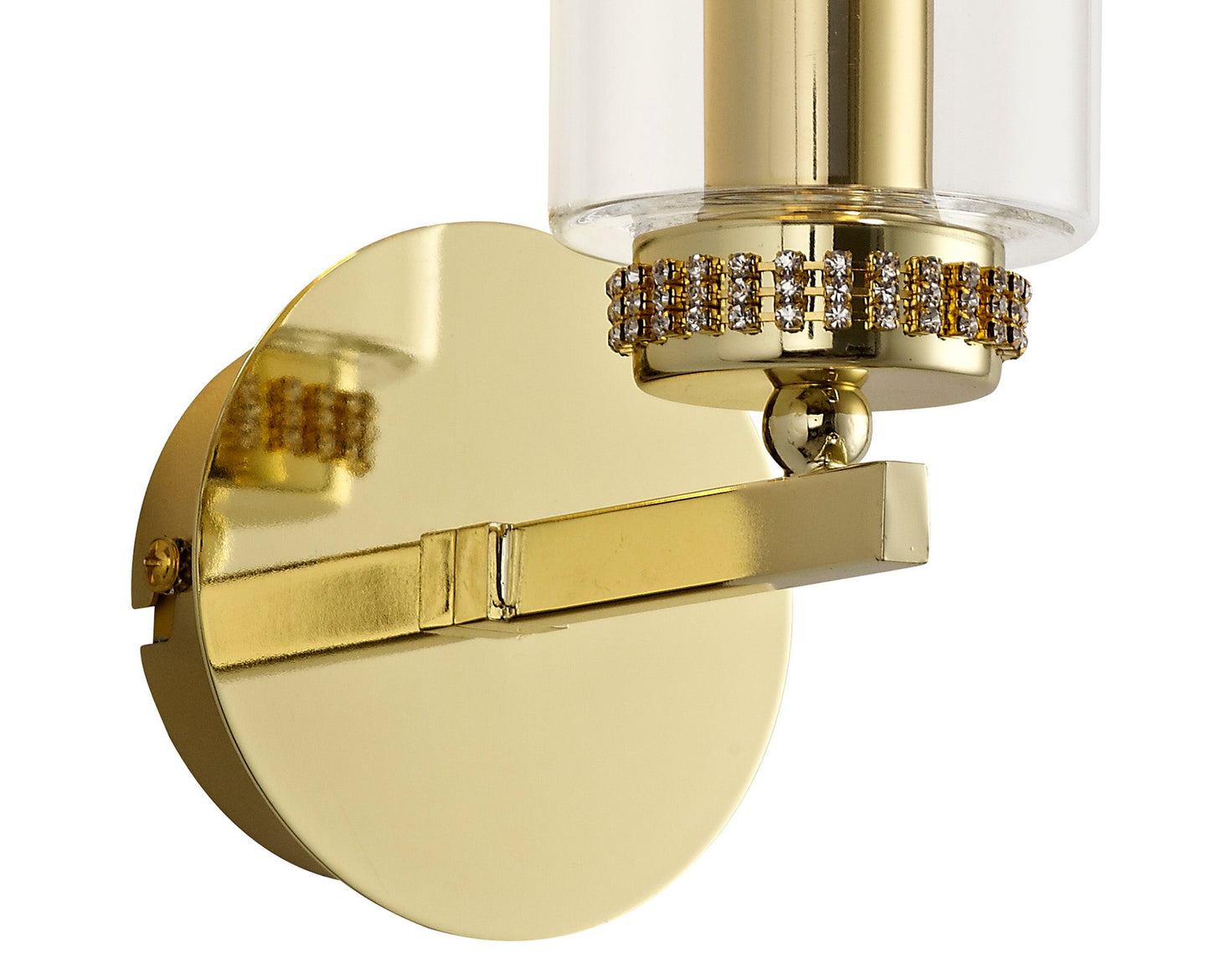 Disley Wall Lamp Switched, 1 x E14, Polished Gold