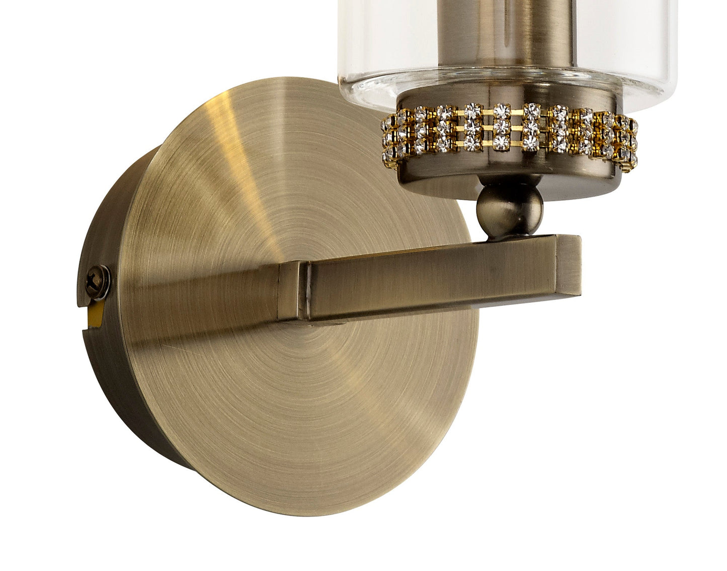 Disley Wall Lamp Switched, 1 x E14, Antique Brass