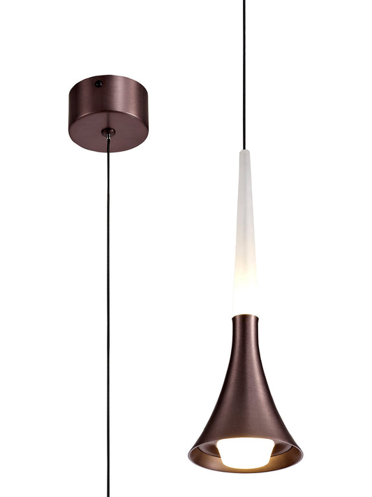 Dunham 1 Light Pendant, 1 x 5W LED, 3000K, 213lm, Satin Brown, 3yrs Warranty 2